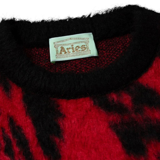 Brushed Leopard Sweater - Red