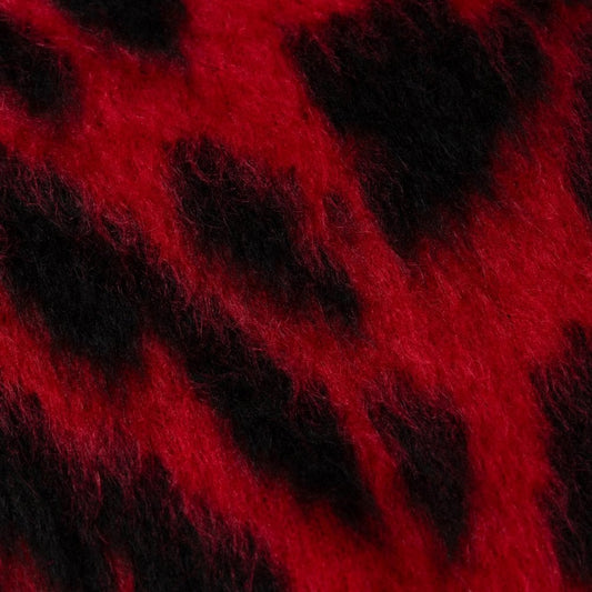 Brushed Leopard Sweater - Red
