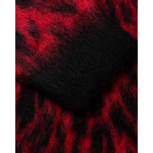 Brushed Leopard Sweater - Red