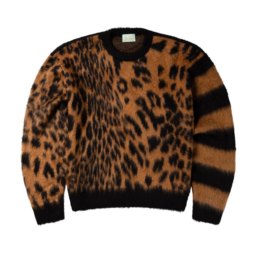 Brushed Leopard Sweater - Brown