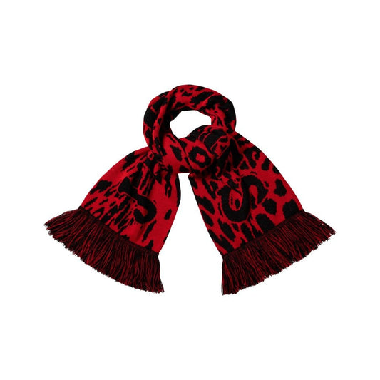 J'Adoro Aries Leopard Scarf - Red