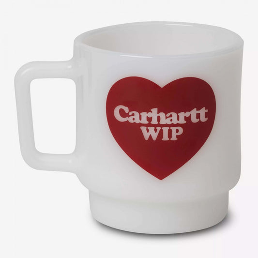 Heart Glass Mug - White