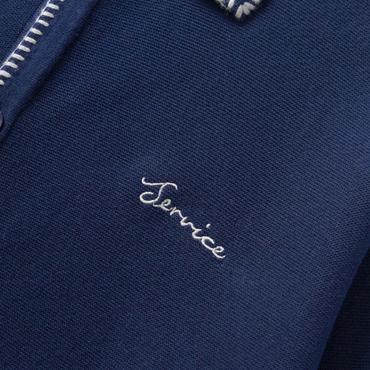 Blanket Stitch Cardigan - Navy