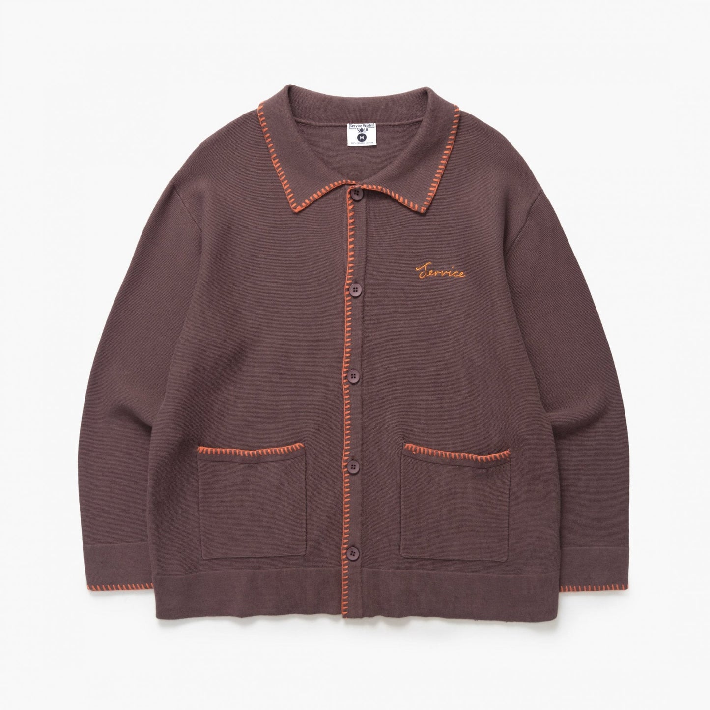 Blanket Stitch Cardigan - Brown