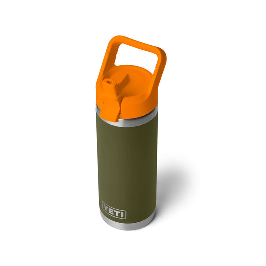 Rambler® 18 oz (532 ml) Bottle with Straw Cap - Olive/King Crab Orange