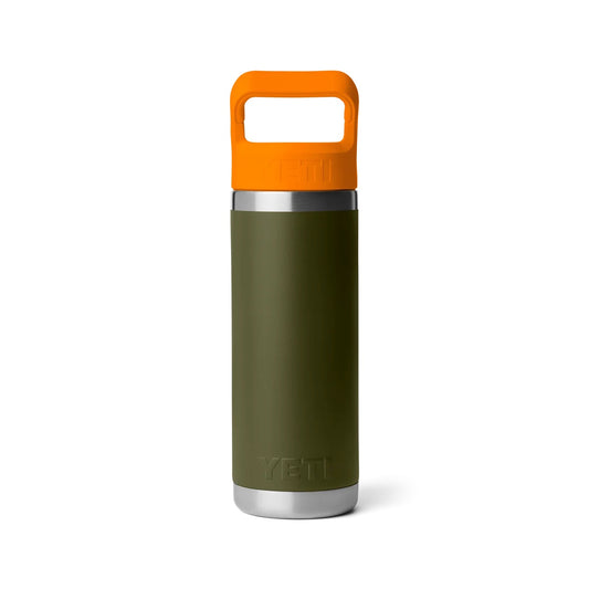 Rambler® 18 oz (532 ml) Bottle with Straw Cap - Olive/King Crab Orange