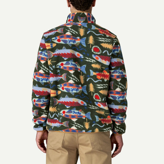 Men's Lightweight Synchilla Snap-T® Fleece Pullover - Salmon Energy / Old Growth Green