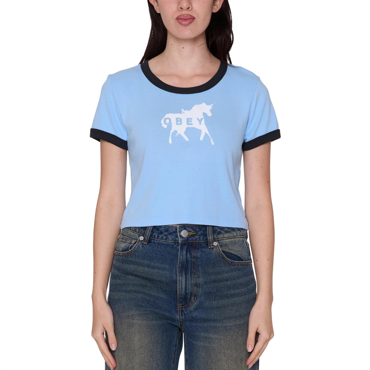Unicorn Ringer Tee - Blue Bell
