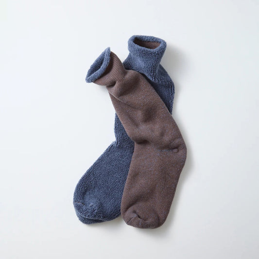 Reversible Pile Socks - Charcoal/D.Blue