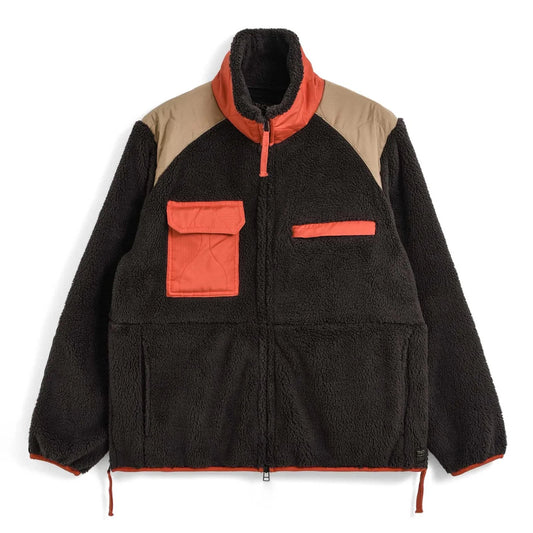 Military Pile-Fleece High-Neck Jacket - D.Choco Crazy