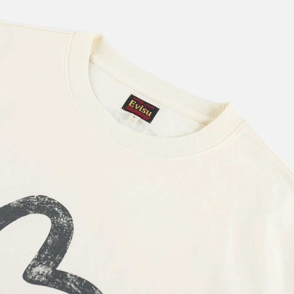 Ebisu & Seagull Print T-shirt - Ecru