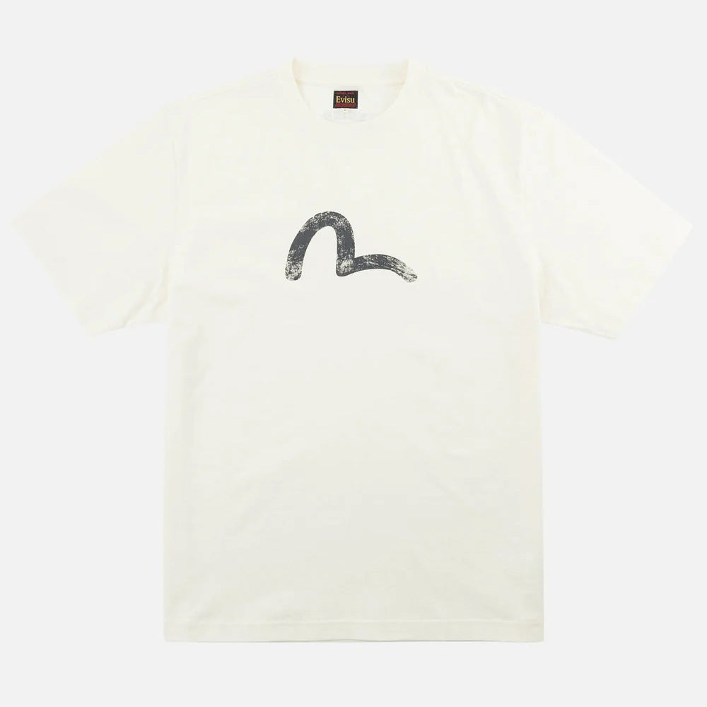 Ebisu & Seagull Print T-shirt - Ecru