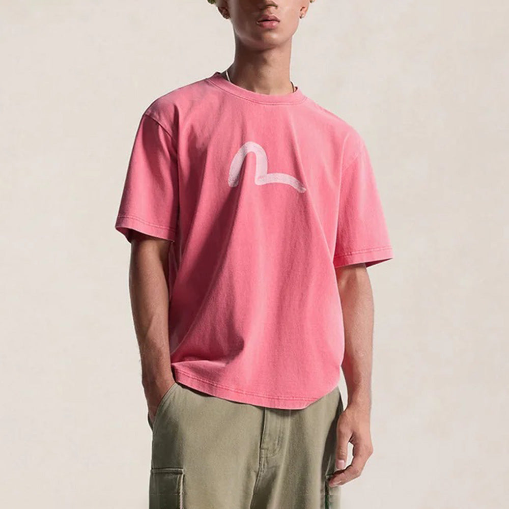 Ebisu & Seagull Print T-shirt - Red