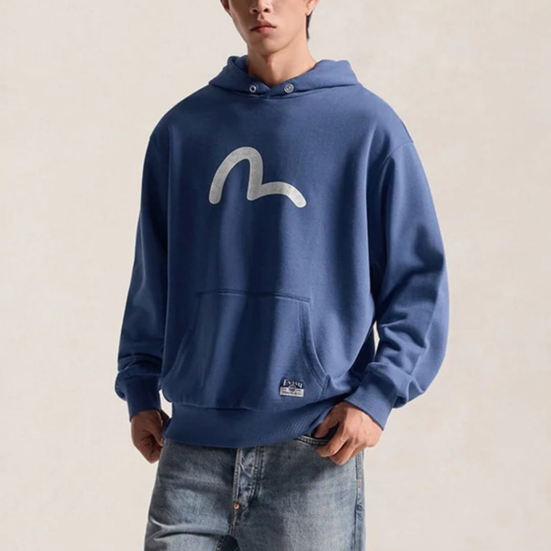 3D Pattern Filled Seagull Hoodie - Blue
