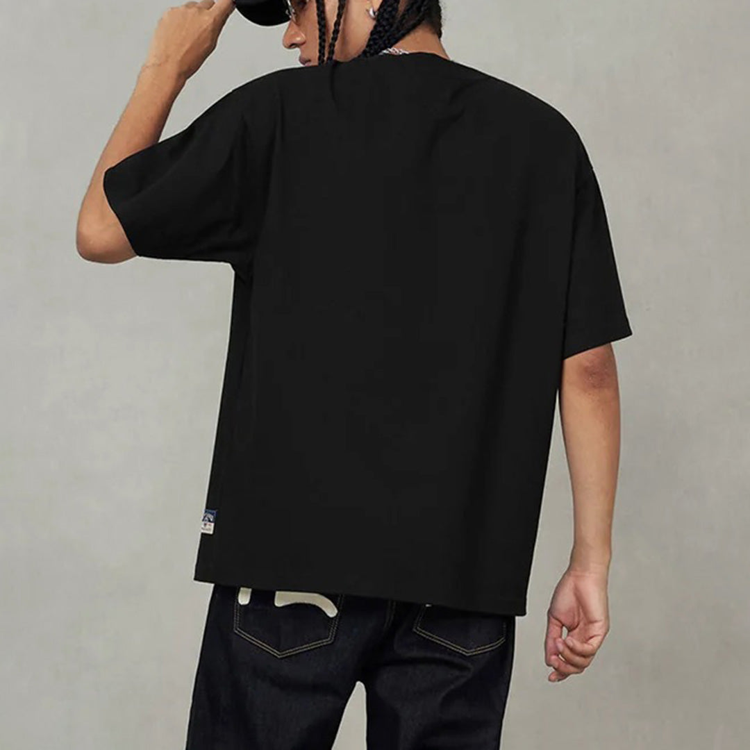 Seagull Embroidery T-shirt - Black