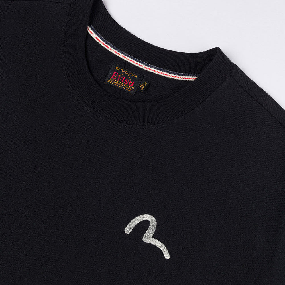 Seagull Embroidery T-shirt - Black
