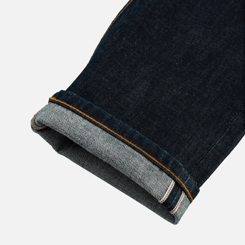 Grey & White Seagull Print Pocket Selvedge Jeans - Raw Indigo