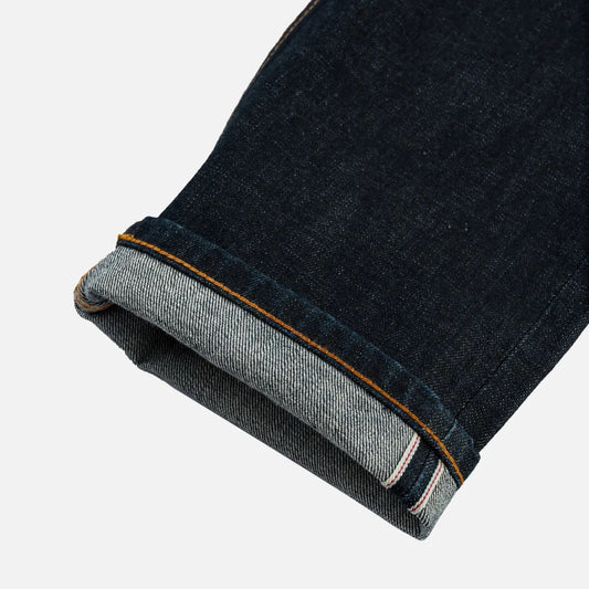 Grey & White Seagull Print Pocket Selvedge Jeans - Raw Indigo