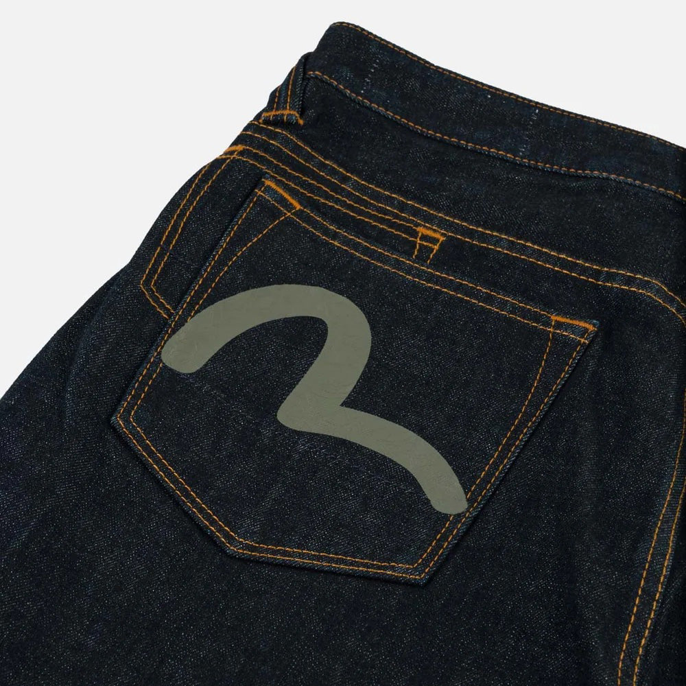 Grey & White Seagull Print Pocket Selvedge Jeans - Raw Indigo