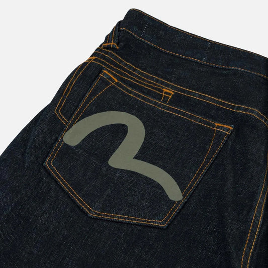 Grey & White Seagull Print Pocket Selvedge Jeans - Raw Indigo