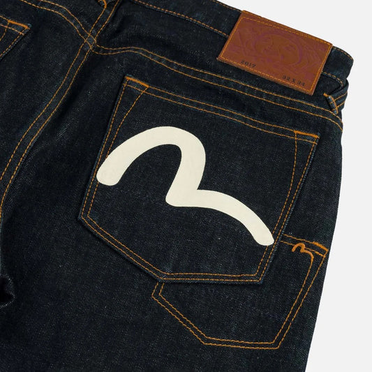 Grey & White Seagull Print Pocket Selvedge Jeans - Raw Indigo