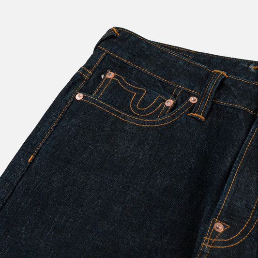 Grey & White Seagull Print Pocket Selvedge Jeans - Raw Indigo