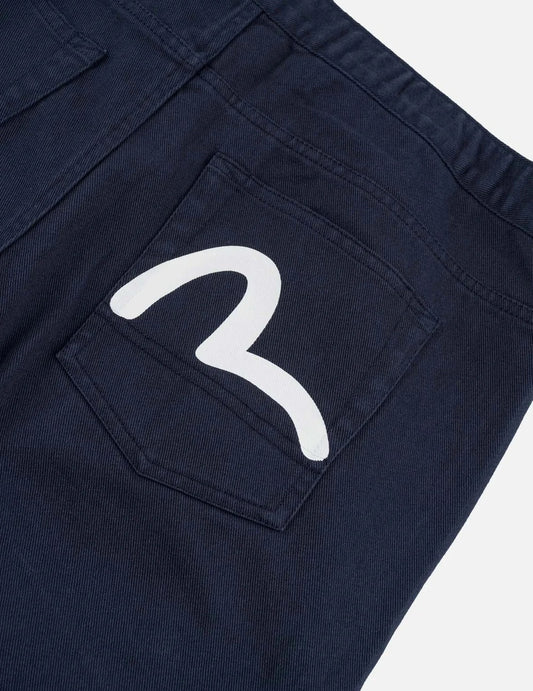 Back Seagull Print Chino Pants - Navy