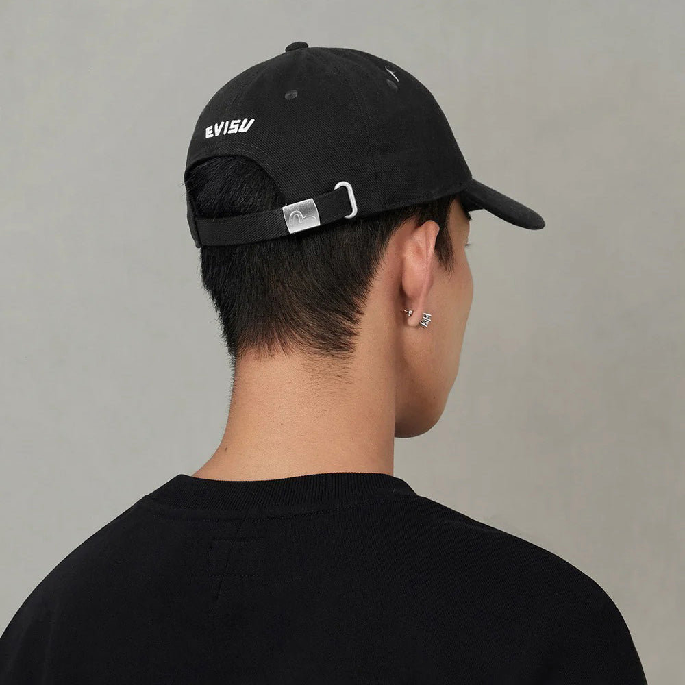 Seagull & Logo Embroidery Cap - Black