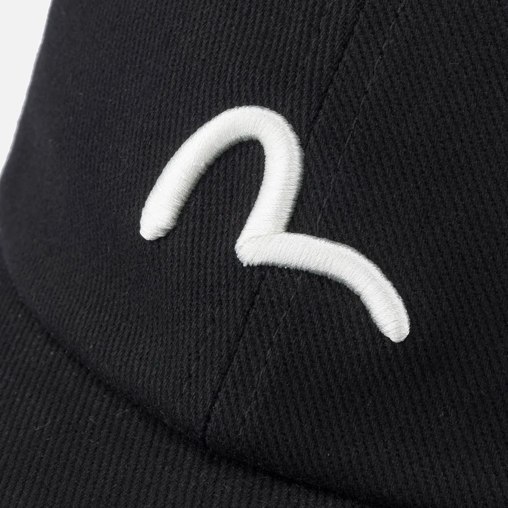 Seagull & Logo Embroidery Cap - Black