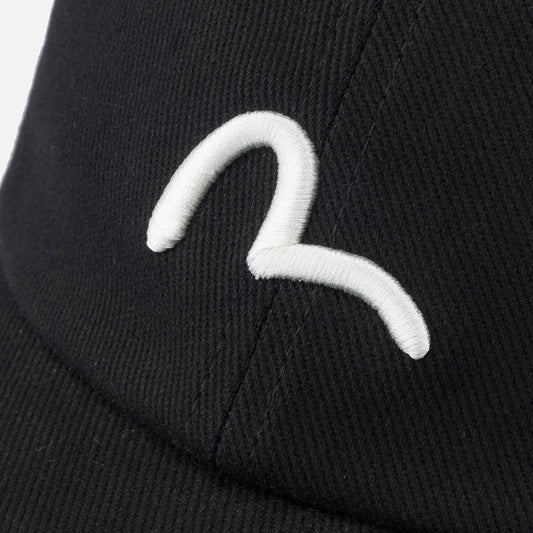 Seagull & Logo Embroidery Cap - Black