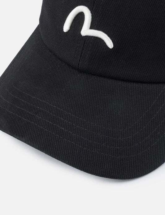Seagull & Logo Embroidery Cap - Black