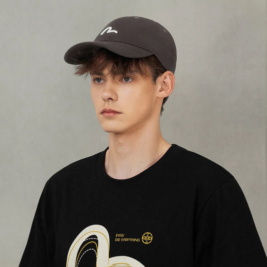 Seagull & Logo Embroidery Cap - Charcoal