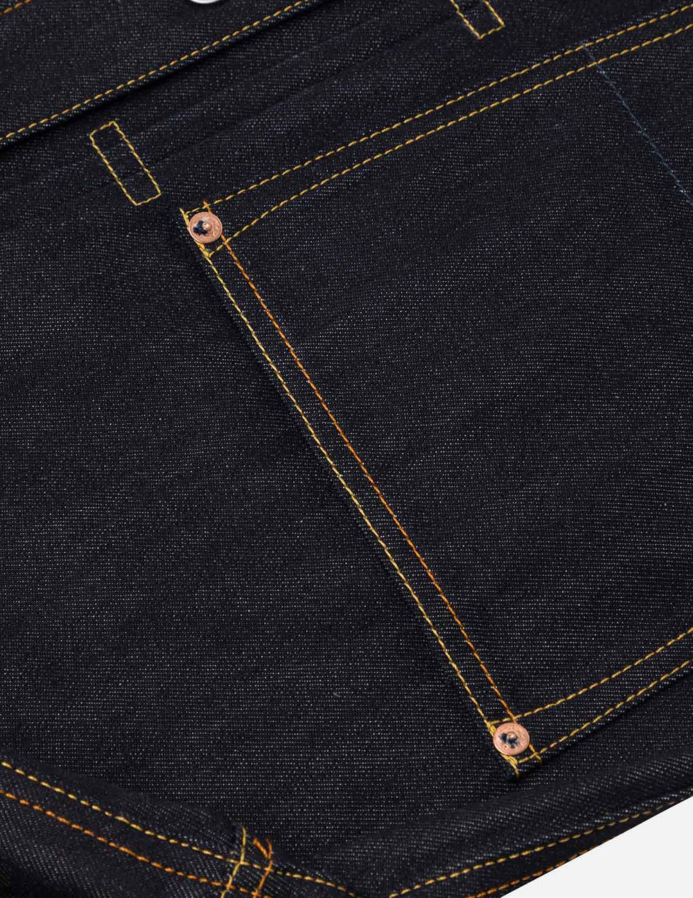 Ecru Seagull Print Relax Fit Denim Jacket - Raw Indigo