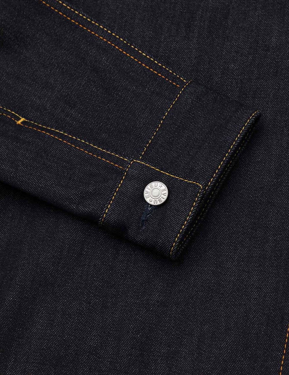 Ecru Seagull Print Relax Fit Denim Jacket - Raw Indigo