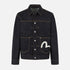 Ecru Seagull Print Relax Fit Denim Jacket - Raw Indigo