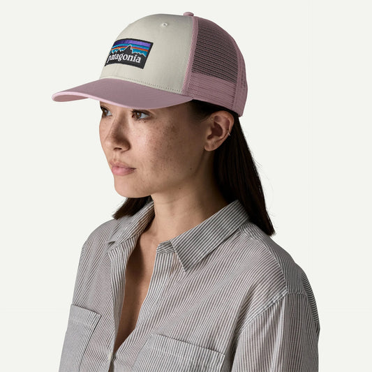 P-6 Logo Trucker Hat - White w/Quiet Violet