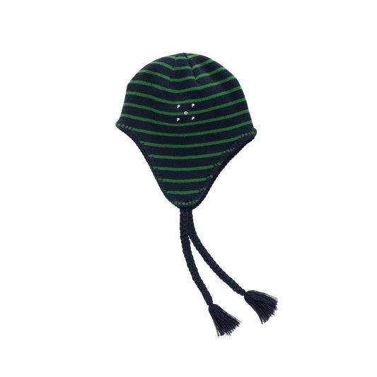 Reversible Earflap Beanie - Navy/Juniper