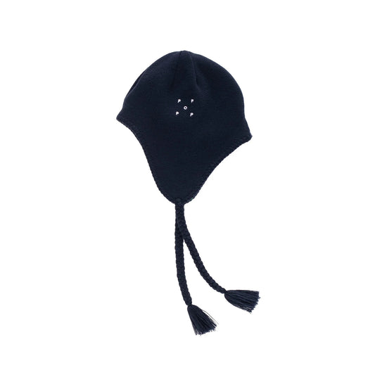 Reversible Earflap Beanie - Navy/Juniper