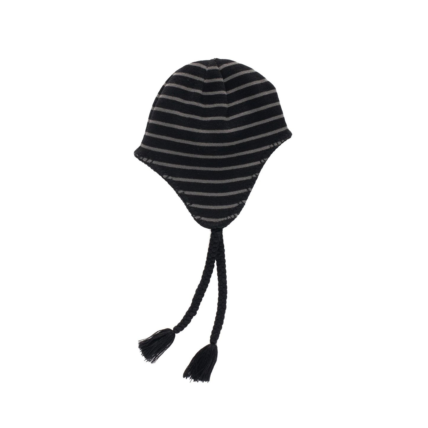 Reversible Earflap Beanie - Black/Charcoal