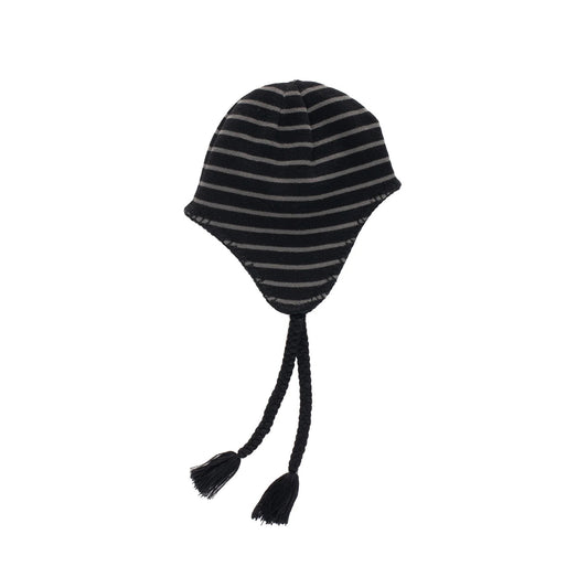 Reversible Earflap Beanie - Black/Charcoal