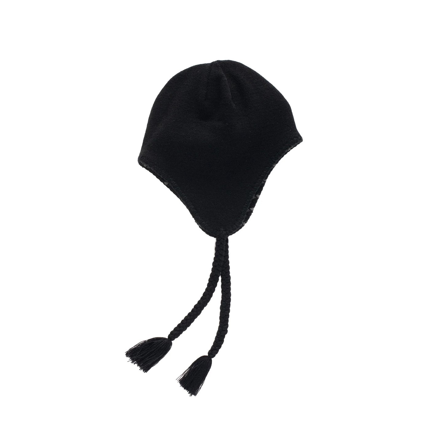 Reversible Earflap Beanie - Black/Charcoal