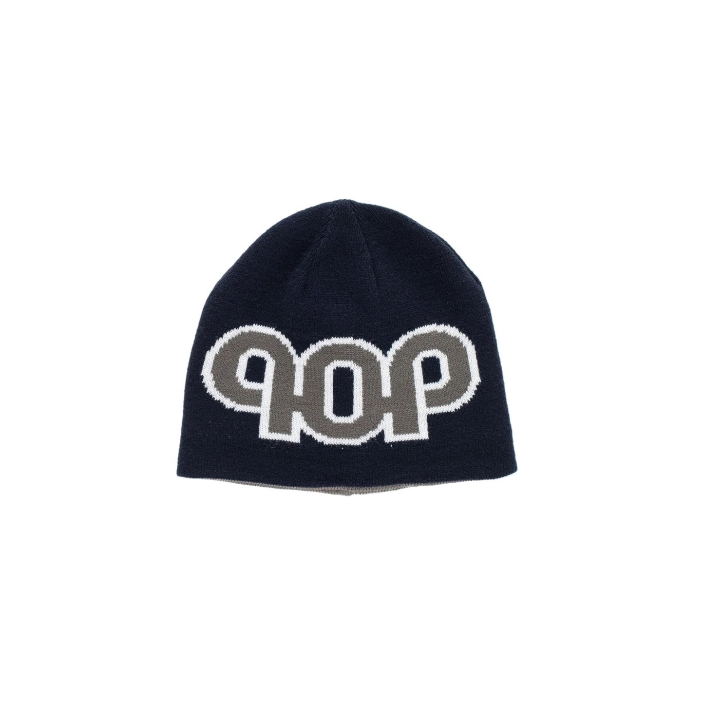 Reversible Pub Skull Beanie - Grey/Navy