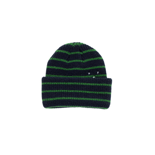 Strped Beanie - Navy/Juniper
