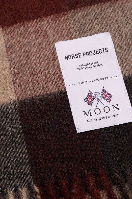 Norse Moon Merino Lambswool Checked Scarf - Espresso