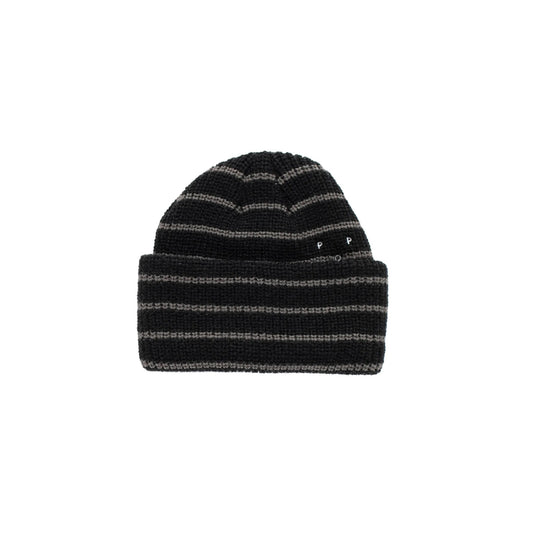 Strped Beanie - Black/Charcoal
