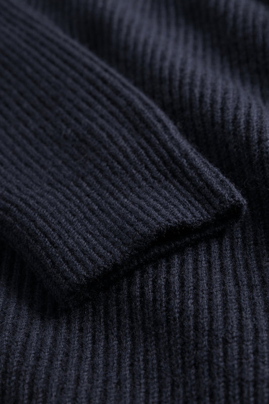 Hagen Cotton Wool Jacket - Dark Navy