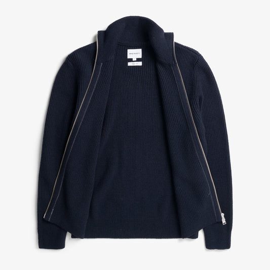 Hagen Cotton Wool Jacket - Dark Navy