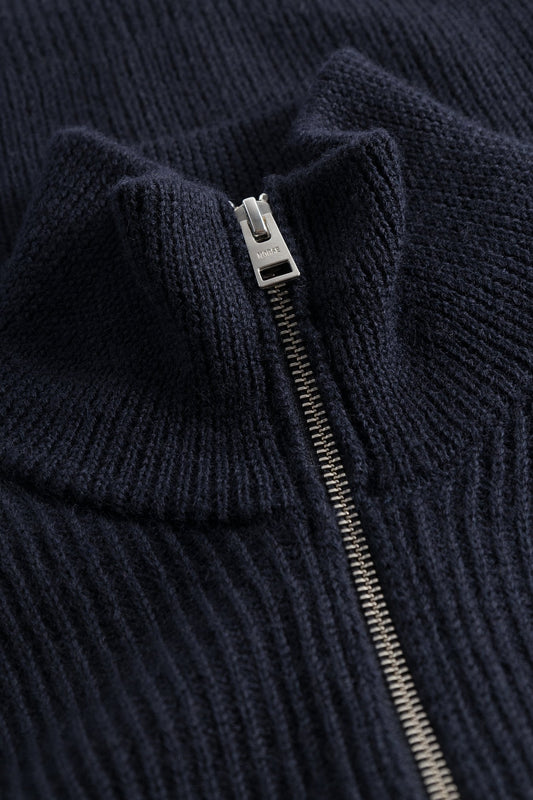 Hagen Cotton Wool Jacket - Dark Navy
