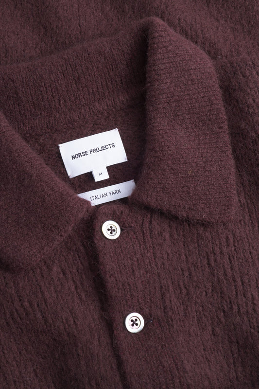 Rasmus Relaxed Brushed Polo - Mahogany