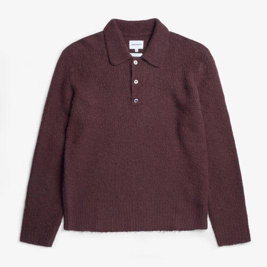 Rasmus Relaxed Brushed Polo - Mahogany